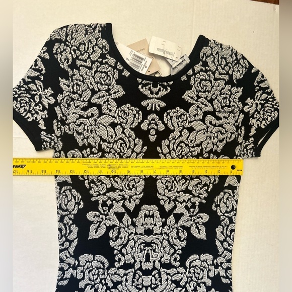 Carmen Marc Valvo black & white textured jacquard dress NWT Sz-XS. T13 - Picture 9 of 11
